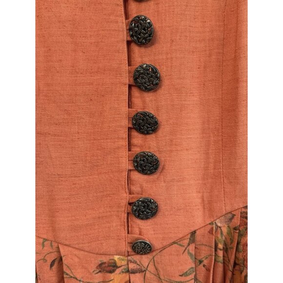 Vintage Country Line Womens Floral Midi Dress Sz 8 Milkmaid Cottagecore Romantic - Picture 6 of 16